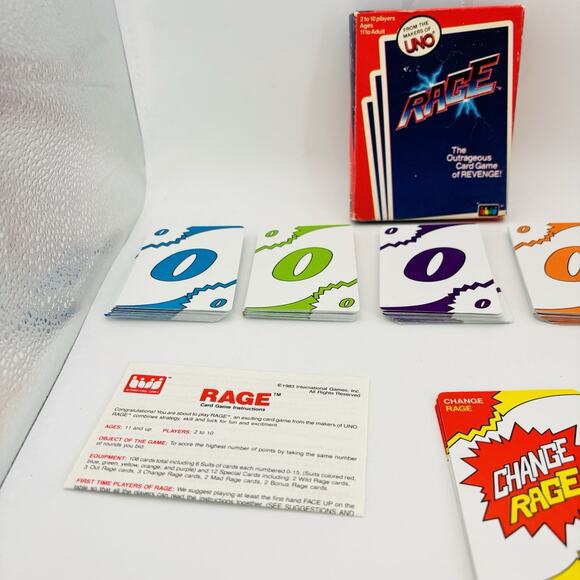 Vintage Rage Card Game 1983 Original Box - Complete Set. Cards VG - Picture 7 of 13